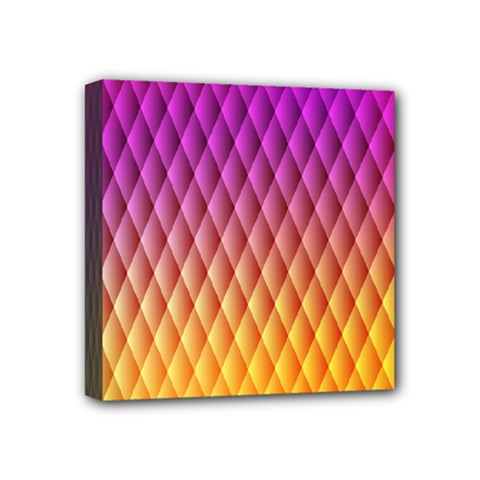 Triangle Plaid Chevron Wave Pink Purple Yellow Rainbow Mini Canvas 4  X 4  by Mariart