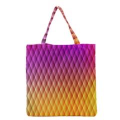 Triangle Plaid Chevron Wave Pink Purple Yellow Rainbow Grocery Tote Bag by Mariart