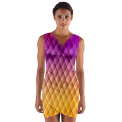 Triangle Plaid Chevron Wave Pink Purple Yellow Rainbow Wrap Front Bodycon Dress by Mariart