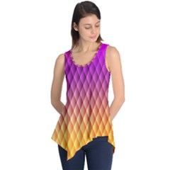 Triangle Plaid Chevron Wave Pink Purple Yellow Rainbow Sleeveless Tunic by Mariart