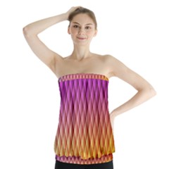 Triangle Plaid Chevron Wave Pink Purple Yellow Rainbow Strapless Top by Mariart