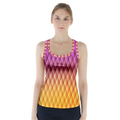 Triangle Plaid Chevron Wave Pink Purple Yellow Rainbow Racer Back Sports Top by Mariart