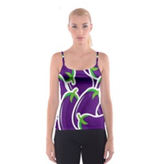 Vegetable Eggplant Purple Green Spaghetti Strap Top