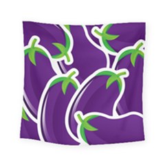 Vegetable Eggplant Purple Green Square Tapestry (Small)