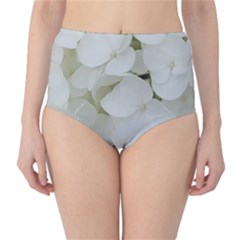 Hydrangea Flowers Blossom White Floral Photography Elegant Bridal Chic  High-waist Bikini Bottoms by yoursparklingshop