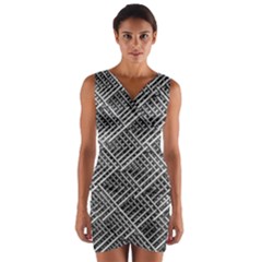 Pattern Metal Pipes Grid Wrap Front Bodycon Dress by Nexatart