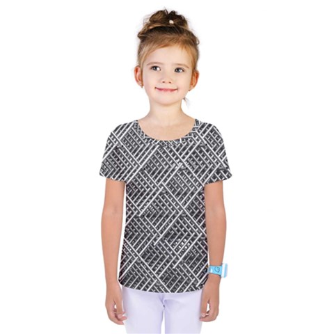 Pattern Metal Pipes Grid Kids  One Piece Tee by Nexatart