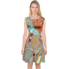 Liquid Bubbles Capsleeve Midi Dress by digitaldivadesigns