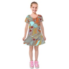 Liquid Bubbles Kids  Short Sleeve Velvet Dress by digitaldivadesigns