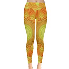 Sunshine Sunny Sun Abstract Yellow Leggings  by Nexatart