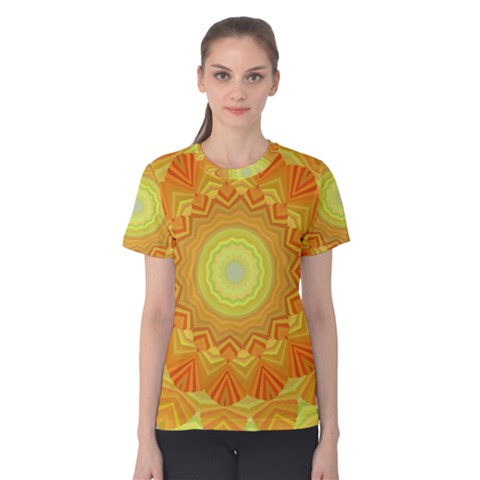 Sunshine Sunny Sun Abstract Yellow Women s Cotton Tee by Nexatart