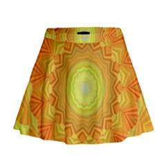 Sunshine Sunny Sun Abstract Yellow Mini Flare Skirt by Nexatart