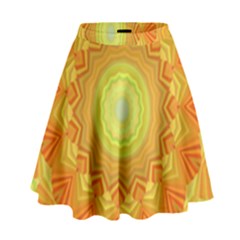 Sunshine Sunny Sun Abstract Yellow High Waist Skirt by Nexatart