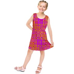 Pink Orange Bright Abstract Kids  Tunic Dress by Nexatart