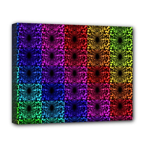 Rainbow Grid Form Abstract Deluxe Canvas 20  X 16   by Nexatart