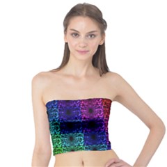 Rainbow Grid Form Abstract Tube Top by Nexatart