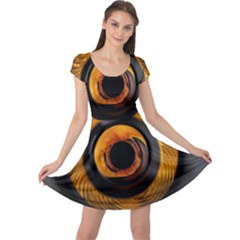 Fractal Pattern Cap Sleeve Dresses by Nexatart