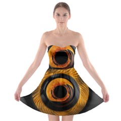 Fractal Pattern Strapless Bra Top Dress by Nexatart