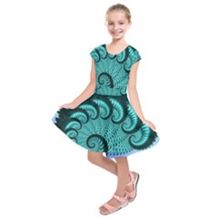 Fractals Texture Abstract Kids  Short Sleeve Dress by Nexatart