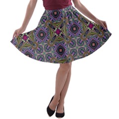 Vintage Abstract Unique Original A-line Skater Skirt by Nexatart