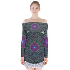 Pattern District Background Long Sleeve Off Shoulder Dress by Nexatart