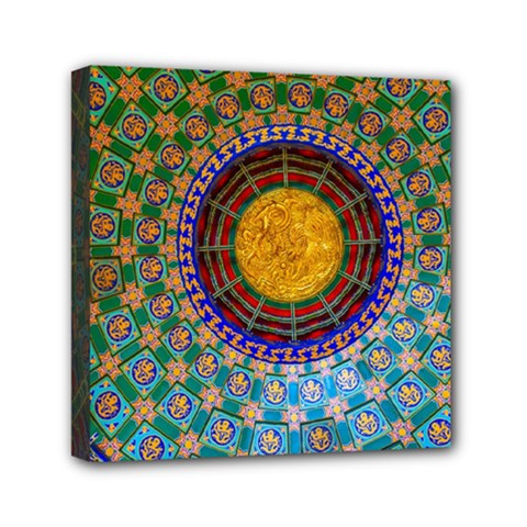 Temple Abstract Ceiling Chinese Mini Canvas 6  X 6  by Nexatart