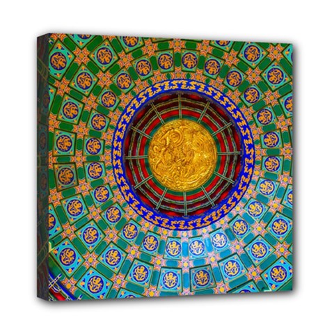 Temple Abstract Ceiling Chinese Mini Canvas 8  X 8  by Nexatart