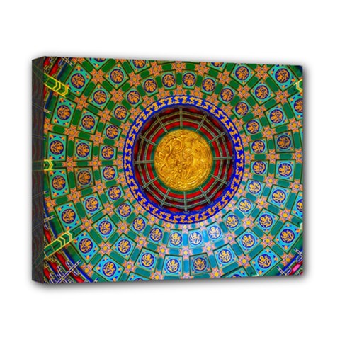 Temple Abstract Ceiling Chinese Canvas 10  X 8  by Nexatart