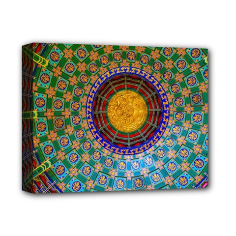 Temple Abstract Ceiling Chinese Deluxe Canvas 14  X 11  by Nexatart