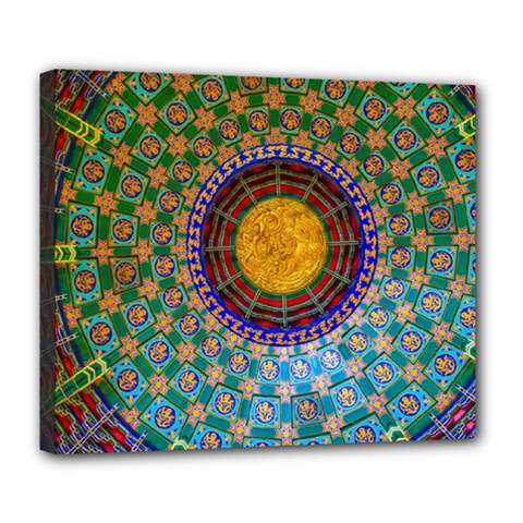 Temple Abstract Ceiling Chinese Deluxe Canvas 24  X 20   by Nexatart