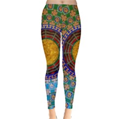 Temple Abstract Ceiling Chinese Leggings  by Nexatart