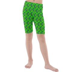 Abstract Art Circles Swirls Stars Kids  Mid Length Swim Shorts by Nexatart