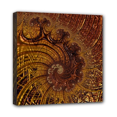 Copper Caramel Swirls Abstract Art Mini Canvas 8  X 8  by Nexatart