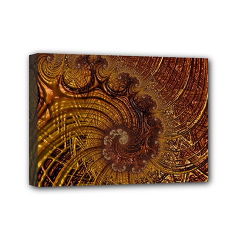 Copper Caramel Swirls Abstract Art Mini Canvas 7  X 5  by Nexatart