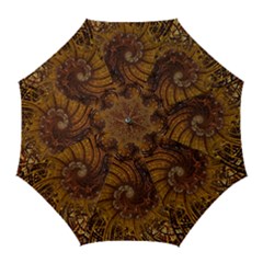 Copper Caramel Swirls Abstract Art Golf Umbrellas