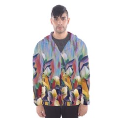 Abstractionism Spring Flowers Hooded Wind Breaker (men)