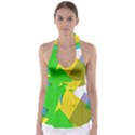 Green yellow shapes            Babydoll Tankini Top View1