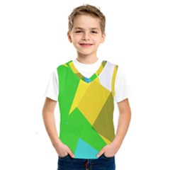 Green Yellow Shapes            Kids  Basketball Tank Top by LalyLauraFLM