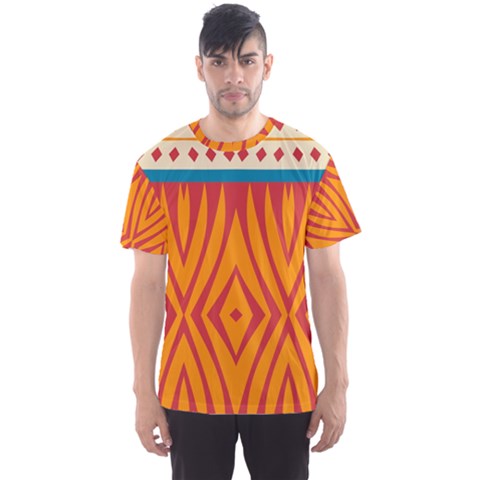 Shapes In Retro Colors       Men s Sport Mesh Tee by LalyLauraFLM