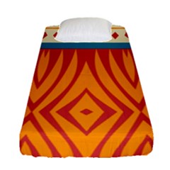 Shapes In Retro Colors      Fitted Sheet (single Size) by LalyLauraFLM