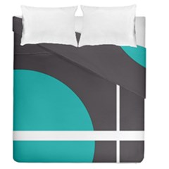 Turquoise Line Duvet Cover Double Side (queen Size) by mugebasakart