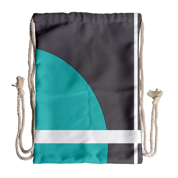 Turquoise Line Drawstring Bag (Large)