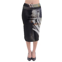 Burnt Midi Pencil Skirt by mugebasakart