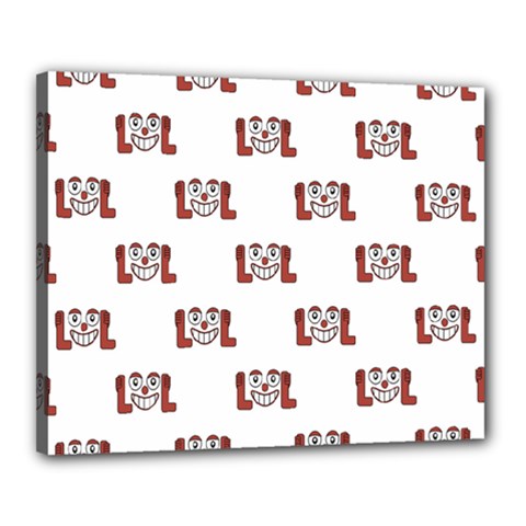 Lol Emoji Graphic Pattern Canvas 20  X 16  by dflcprints