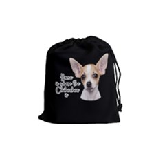 Chihuahua Drawstring Pouches (medium)  by Valentinaart