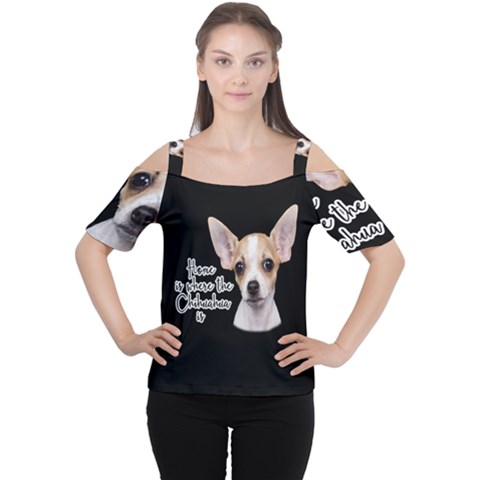 Chihuahua Women s Cutout Shoulder Tee by Valentinaart