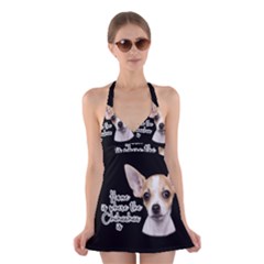 Chihuahua Halter Swimsuit Dress by Valentinaart