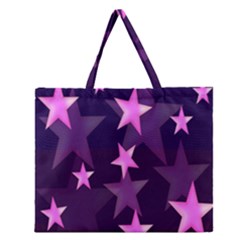 Background With A Stars Zipper Large Tote Bag by Nexatart