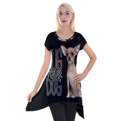 Chihuahua Short Sleeve Side Drop Tunic by Valentinaart