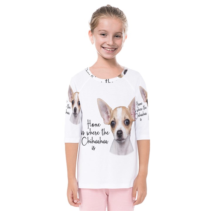 Chihuahua Kids  Quarter Sleeve Raglan Tee